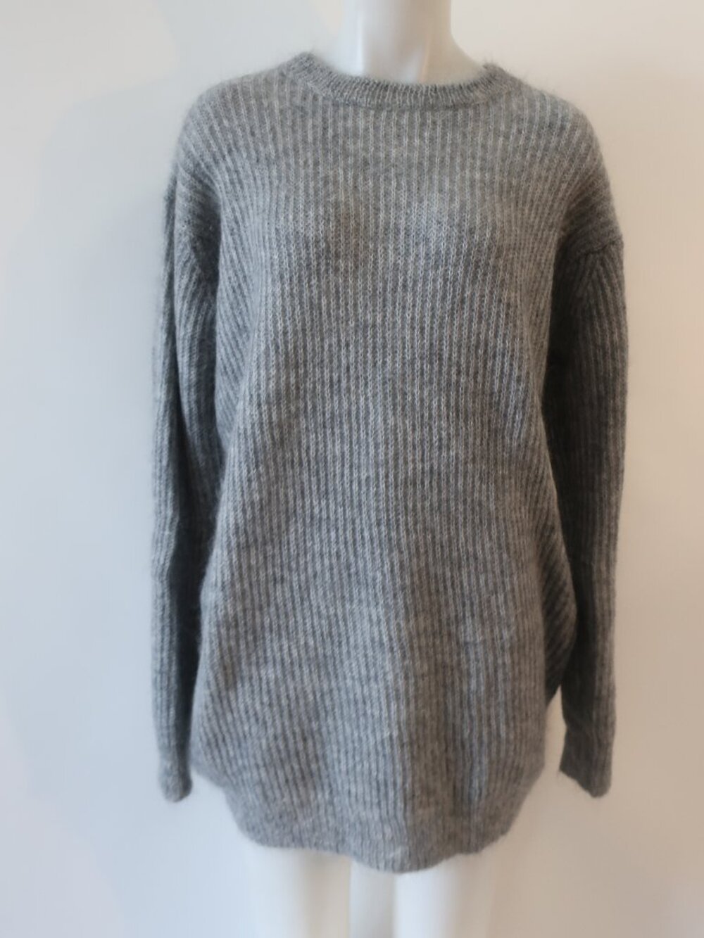 Womens T Alexander Wang Grey (Item-30) Mohair Blend Crew Neck Sweater M